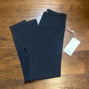 MATE THE LABEL ORGANIC COTTON STRETCH‎ BLACK LEGGINGS NEW SZ Small